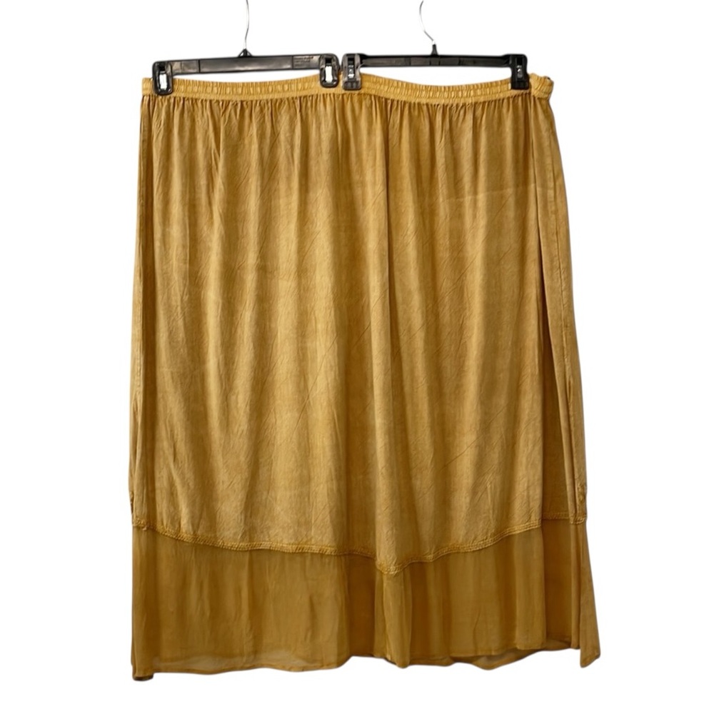 NEW Kaabu Womens Sz 2X Maxi Skirt Cotton Rayon Made in India Tan Pull On - Picture 2 of 9